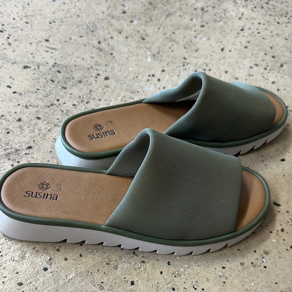 Susina Olive Slide Sandals